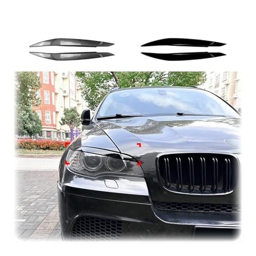 Superposition de sourcils de phares X6 E71 2008-2014 protection plastique noir - 2