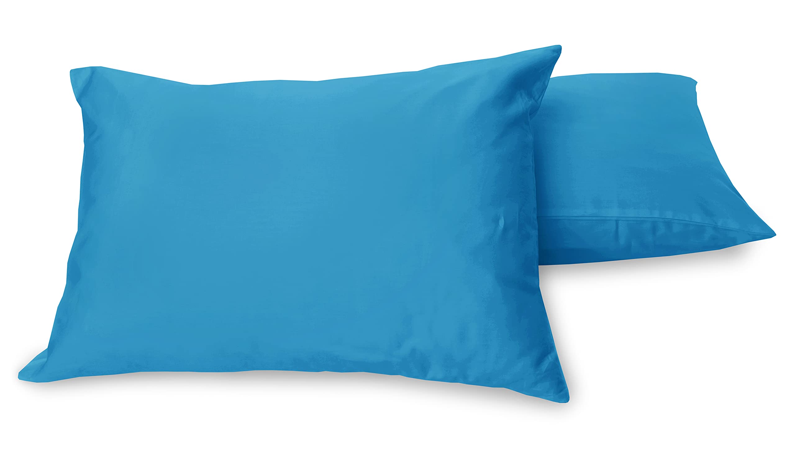 180 Thread Count 100% Pure Cotton Percale Pillowcase Pair (Teal)