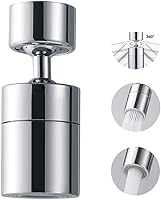 Toega 360° Swivel Kitchen Sink Faucet Aerator - Dual Spray Modes, 30-70% Water Saving, Brass, Universal 55/64-27UNS Adapters