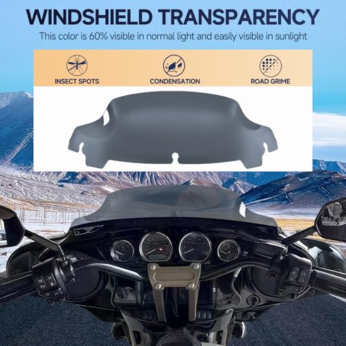 Image of Smoke 7 inch Motorcycle Windshield Windscreen Compatible for 2014-2023 Harley Davidson Touring Street Glide /Electra Glide /Ultra Limited /Tri Glide FLHT FLHX FLHXS FLHTK