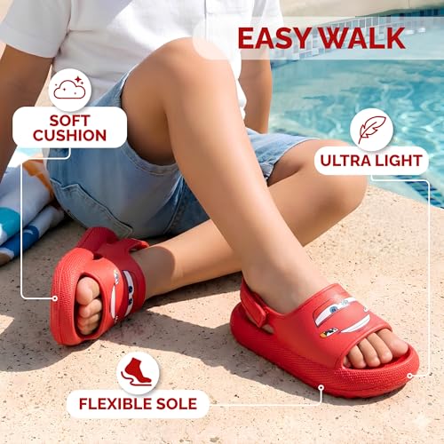 Image of Josmo Kids Slides Open Toe Sandal SpiderMan Paw Patrol Cars Frozen Lilo Stitch Minnie Mouser Sandals Slide SlipOn For Boy Girl Sizes 5-10 Toddle