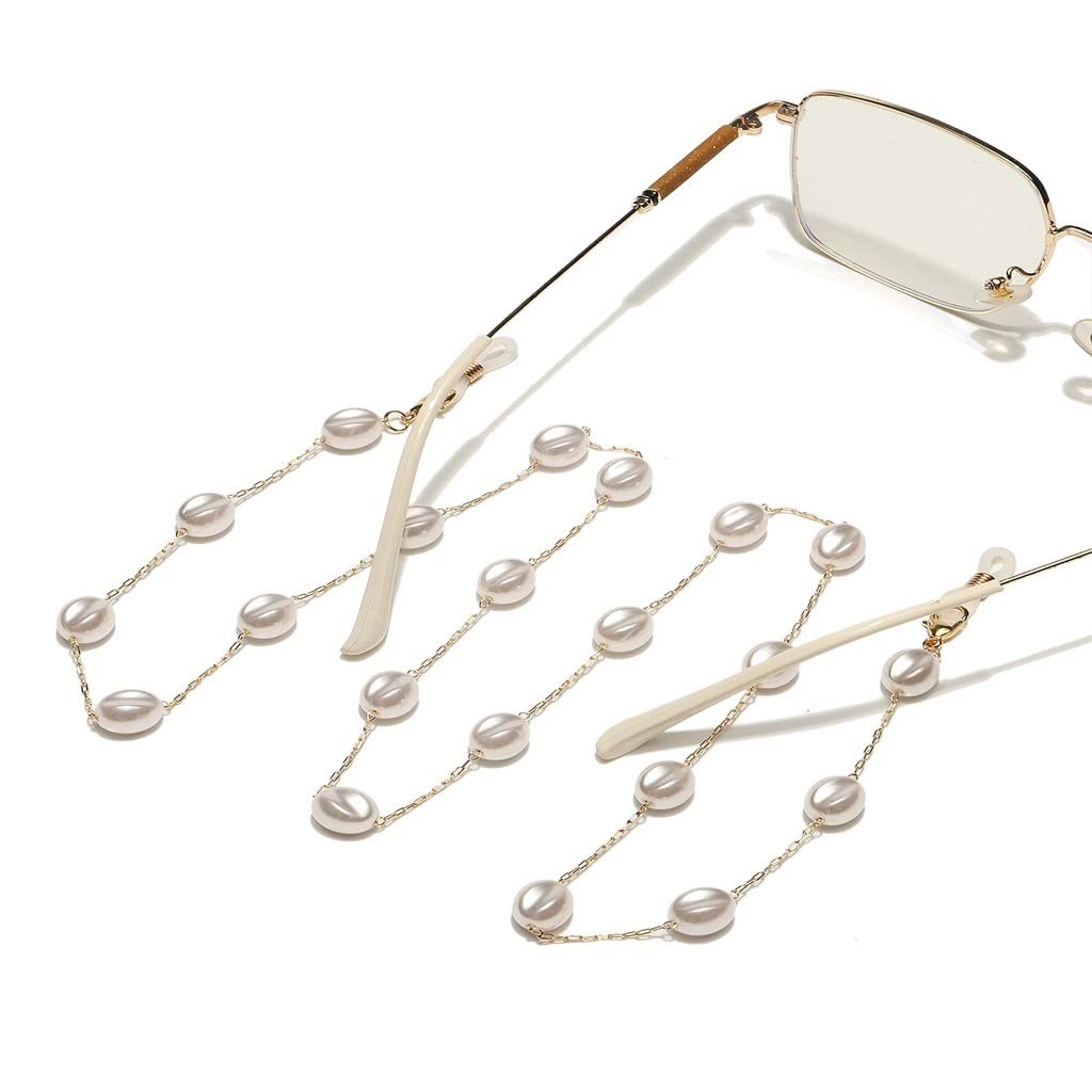 Gafas de Sol de Cadena de Perlas Grandes de 8 mm de Moda con Cadena de Gafas