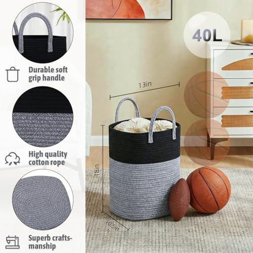 Image of Artfeel Laundry Basket,Woven Cotton Rope Laundry Hamper,80L Versatile Storage for Dirty Clothes,Baby Toys,and Blankets in Bathroom, Nursery,and Living Room
