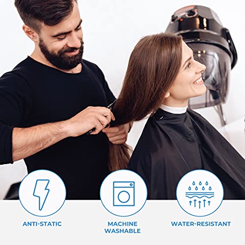 forpro low fluorine makeup cape professional mid-length beauty cape with adjustable velcro closure 27534 x 3034 black