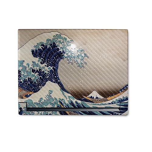 Image of MightySkins Carbon Fiber Skin Compatible with Alienware M18 R1 (2023) Full Wrap Kit - Great Wave of Kanagawa | Protective, Durable Textured Carbon Fiber Finish | Easy to Apply | Made in The USA