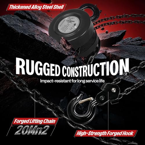 Image of SPECSTAR Hand Chain Hoist 2 Ton 4400 Lbs Capacity 10 Feet with 2 Hooks