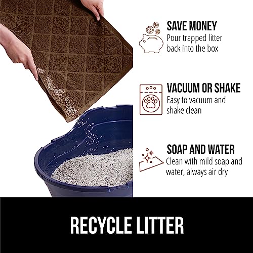 Image of Gorilla Grip Durable Cat Litter Mat (24x17), No Phthalate, Water Resistant, Traps Litter from Box and Cats, Scatter Control, Soft on Kitty Paws, Easy Clean Cat Mat (Brown)