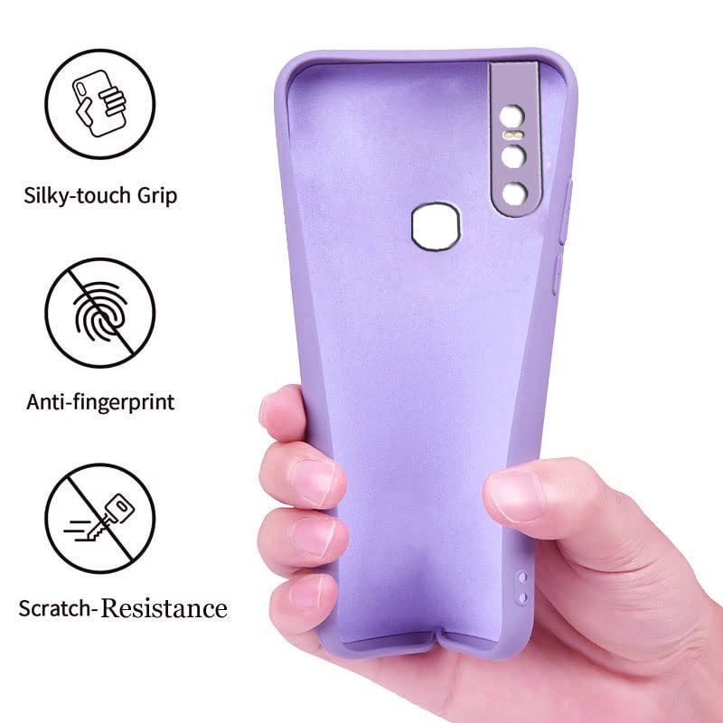 Image of A rtistque Back Cover Case for Vivo V15 with Camera Protection | Shockproof TPU | Stylish Protective Design | Slim Fit | Ultra Matte | Vivo V15 Back Cover - Purple