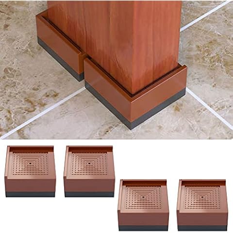Niciksty 4PCS Adjustable Bed Risers Furniture Risers, 3 Inch Non-Slip Heavy Duty Riser for Bed Table Chair Sofa, Desk Lifts Leg Extenders Cover