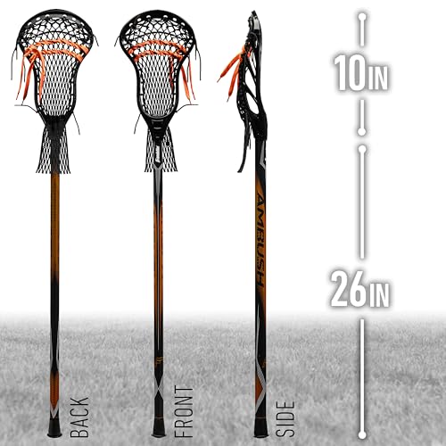 Image of Franklin Sports Boys + Mens Lacrosse Sticks - Youth Attack + Midfield Lax Stick - Lightweight Kids + Adults Aluminum Lacrosse Stick - Ambush - 26 inch