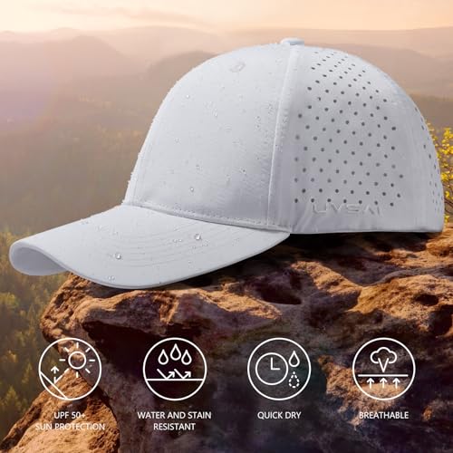 Image of UPF 50+ Performance Water Resistant Baseball Cap Lightweight Breathable Hat Golf Running Boat Hiking for Men Women