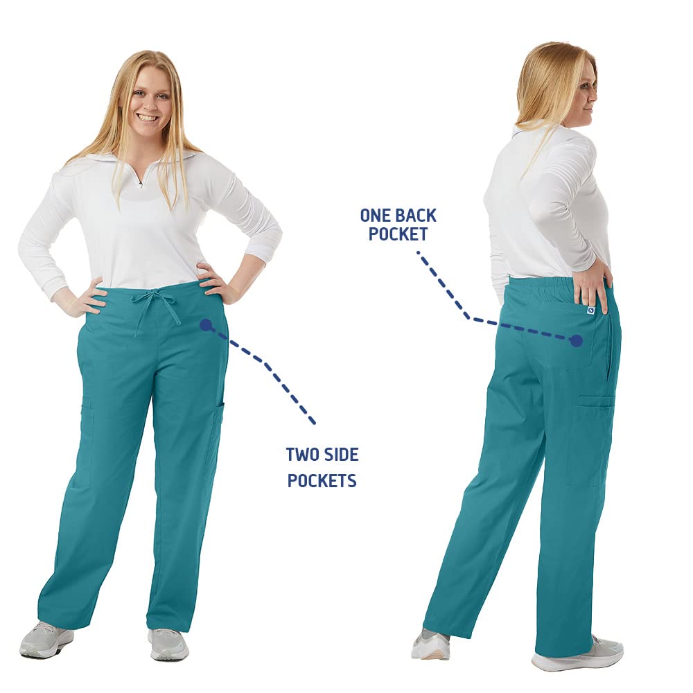 SPECTRUM UNIFORMS Unisex Scrub Pant Cargo Pant | Elastic and Drawstring Waist Soft Fabric Ideal for Medical Professionals Lab Work Wear Nurse Pant Teal