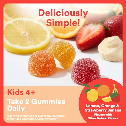 Image of SmartyPants Kids Multivitamin Gummies, Omega 3 (DHA /EPA), Vitamins D3, C, B12, B6, Vitamin A, K & Zinc, Gluten Free, Three Fruit Flavors, 80 Count (40 Day Supply)