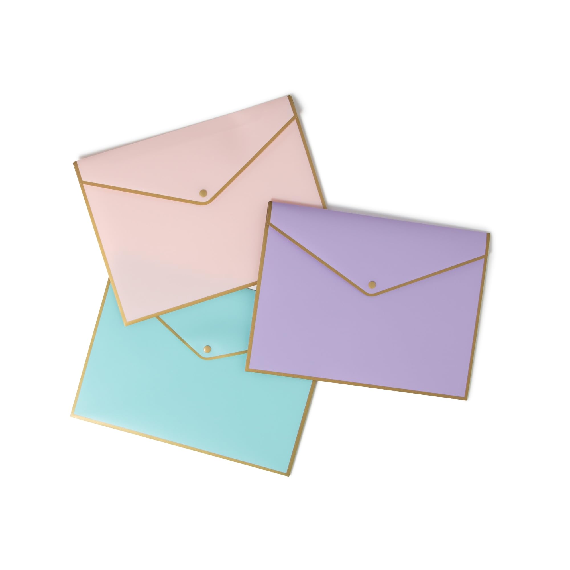 U Brands® Polypropylene Document Holders, 1/2" Expansion, Letter Size, Assorted Pastels, Pack Of 3 Holders