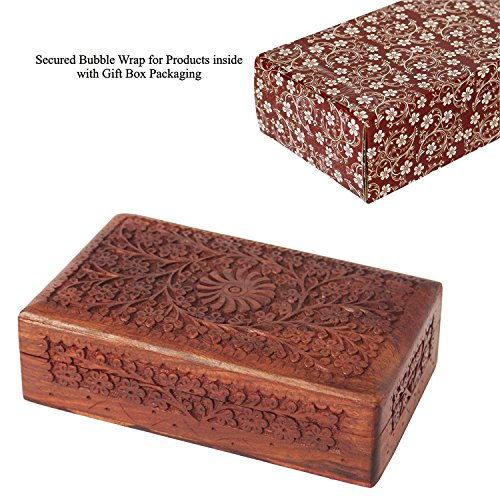 Store Indya Wooden Keepsake Jewelry Trinket Box Storage Organizer (Design 1) - Thumbnail 5