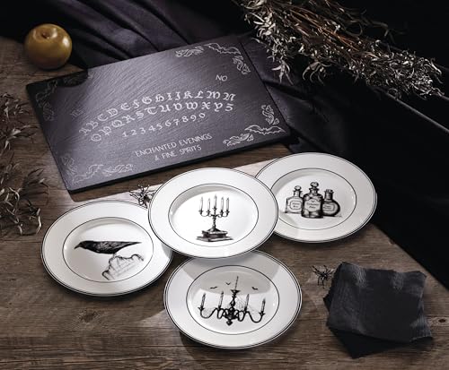 Image of Lenox Vintage Halloween Porcelain Dessert Plates, Set of 4