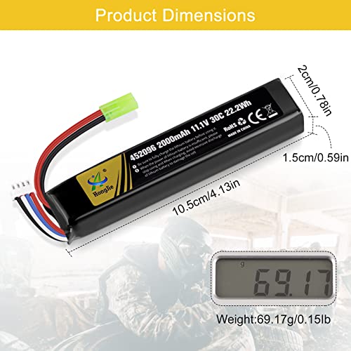 Airsoft Battery 11.1V Rechargeable 3S Lipo 2000Mah 30C Hobby Battery With Mini Tamiya & Jst Xh Connector For Airsoft Model Guns Rifle Rc Car Drone #TOP5