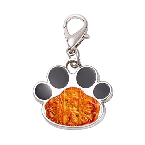DIYthinker?Egg Yolk Moon Cake Mid-Autumn Festival Pet Tag Keychain Dog Cat ID