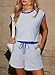 Dokotoo Womens One Piece Jumpsuit Summer Casual Sleeveless Rompers Loose Sky Blue Striped Shorts Overalls 2026 Fashions Short Pants Jumpsuits with Pockets Small