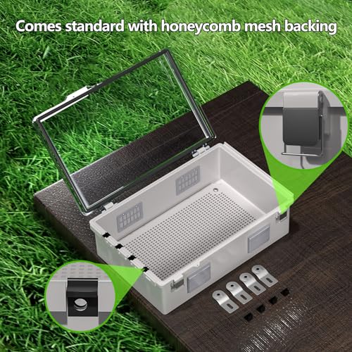 Image of ABS Electrical Junction Box, Ventilated Design, Cable Grommets, IP65 Waterproof Enclosure, Indoor /Outdoor Use with Mounting Panel. (Clear Cover, 15.7 inchx11.8 inchx7.1 inch)
