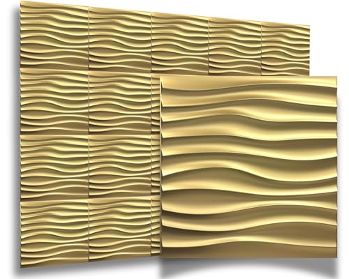 Pannelli 3D in Oro da 50x50cm, Pannelli in PVC per