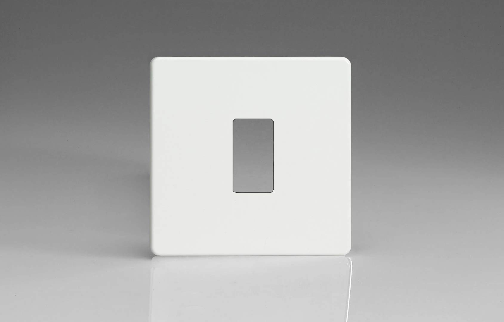 Varilight XDQPGY1S Screwless Premium White 1 Gang PowerGrid Plate (Single Plate)