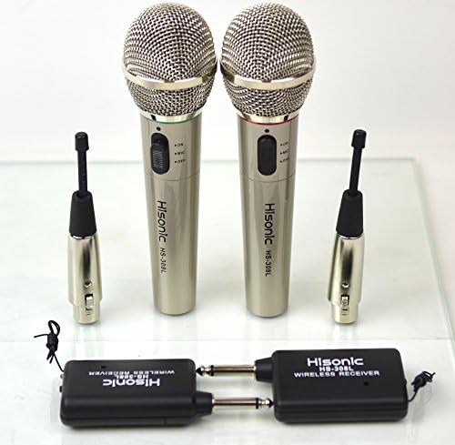Hisonic 2 X HS308L, A Pair of Wireless Hand Held Microphone HS308L, 2 in 1 Microphone, Wired and Wireless Microphone, 2 Microphone Included