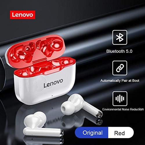 Lenovo LP1 TWS - Cuffie Bluetooth 5.0 per PC, Android, iPad, iPhone iOS,  Dual Stereo, riduzione del rumore, HiFi Bass (rosso) : Amazon.it:  Elettronica