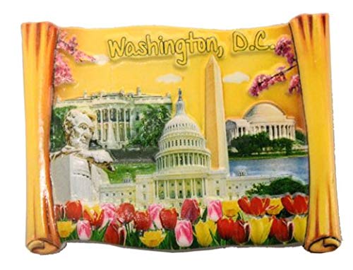 Scroll Shaped Washington DC Panaromic 3D National Mall Fridge Magnet- Washington DC Souvenirs