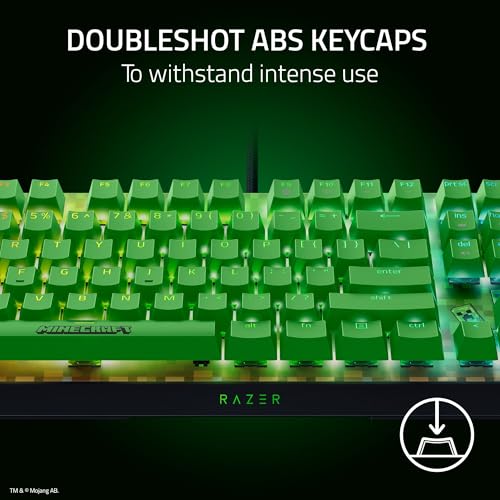 Image of Razer BlackWidow V4 X Mechanical Gaming Keyboard: Green Switches Tactile & Clicky - 6 Macro Keys - Chroma RGB - Doubleshot ABS Keycaps - Sound Dampening & Stabilizers - Minecraft Edition