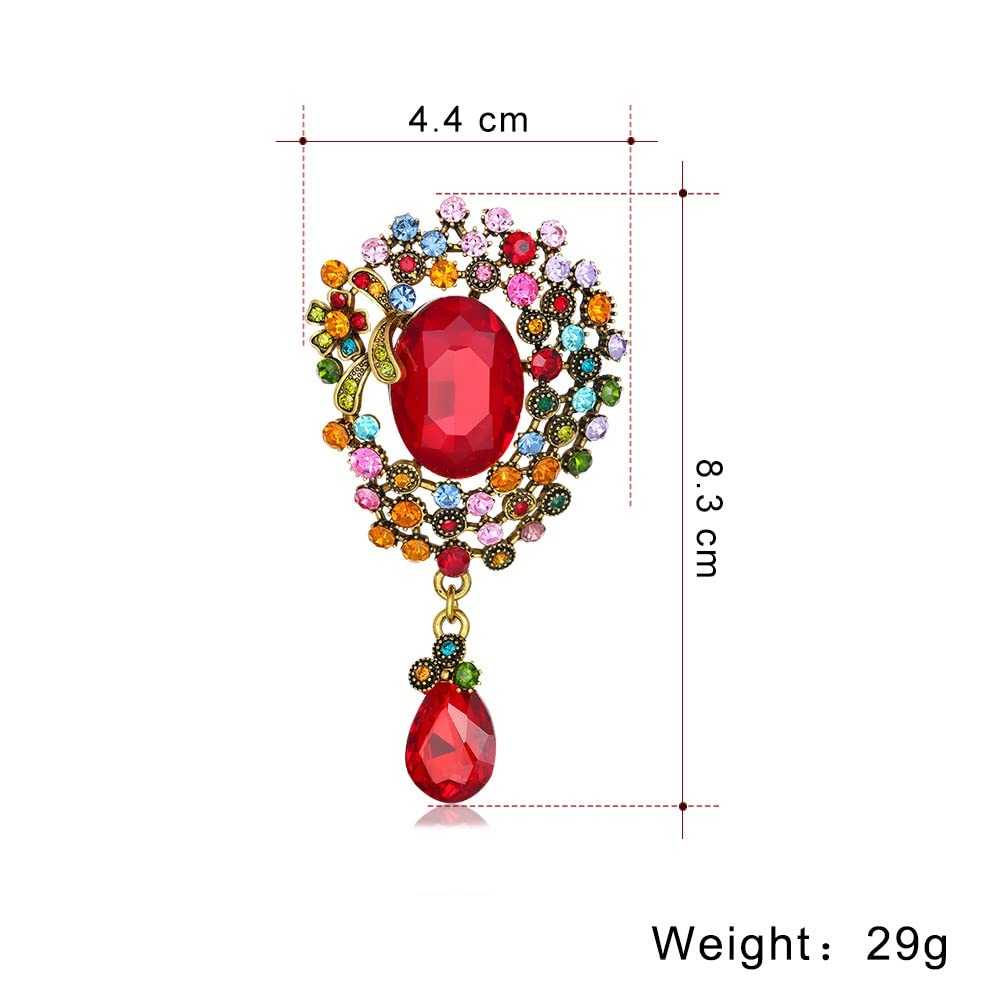 CFWSHJ Spilla con Ciondolo Tempestato di Diamanti Accessorio per Corpetto di Cristallo Femminile, D Come Mostrato