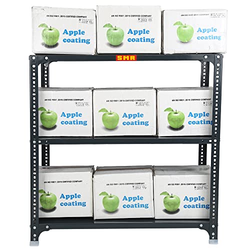Image of SMR Prime CRC Sheet 22 Gauge Multipurpose Slotted Angle Rack with 3 Shelf For Home, Office & Industry - (36X36X18 In, 13 Kg | 16 Gauge Angle-Grey)