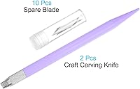 Vista 3 de uxcell Juego de cuchillos para manualidades, 2 cuchillos de trinchar con 10 cuchillas de acero de repuesto para álbumes de recortes, plantillas