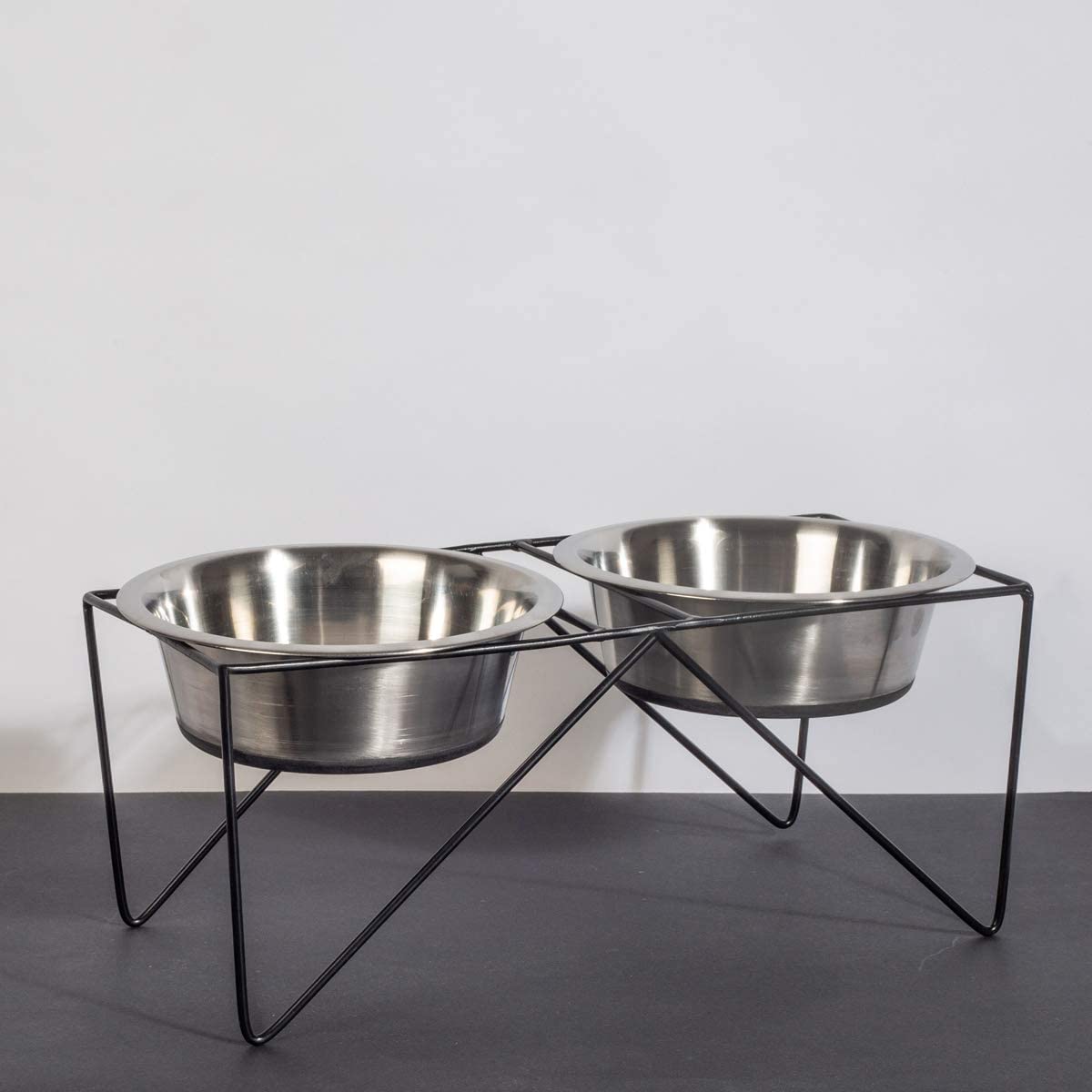 Pets Empire Dog Cat Bowl Stand Square Elevated Shape Diner for Dogs and Cats Stainless Steel Food and Water Bowls with Iron Stand for Dog Cat (Medium (2 X 350 ml)) (B0B1DZ1NVZ) Amazon Price History, Amazon Price Tracker