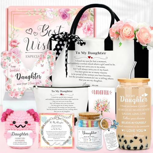 Image of Daughter Gifts from Mom Dad Unique Daughter Birthday Gifts for Daughters Adult Best Favorite Teen Daughters Ever Gift Ideas Cool Happy Birthday Gift from Mother Daddy Mommy Parents with 16oz Glass Cup