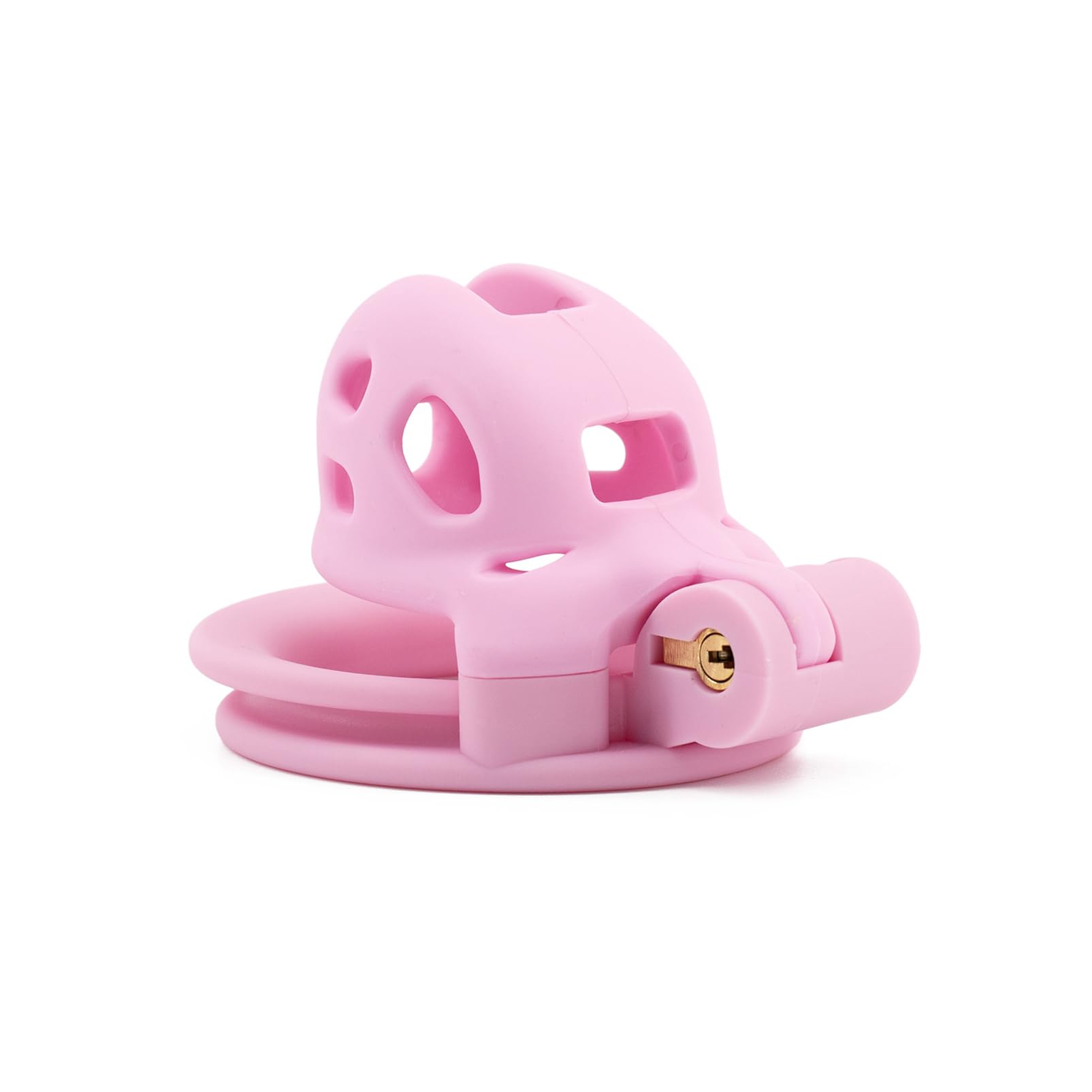Chastity Cage Hommes avec 4 tailles différentes Double Arc Rings 3D Imprimé Cage à pénis/Cock Cage SM Bondage Sex Toy Set pour Homme Fétiche Exercice du Pénis (Nano,Pink)