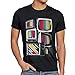 Produktbild style3 Vintage Testbild Herren T-Shirt Monitor Retro Fernseher tv, Größe:L, Farbe:Schwarz