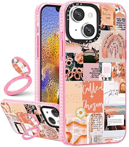 Toycamp for iPhone 15 Case with Ring Holder, Cute Aesthetic Vintage Classic Print Designed Fun Funny Shockproof Protective Designer Phone Cases for iPhone 15 for Women Girls Boys Teens Kids - image 1