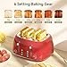 Toaster 4 Slice, Retro Stainless with 6 Bread Shade Settings,1.5''Wide Slots Toaster with Cancel/Defrost/Reheat,Dual Independent Control Panel(Red)