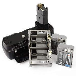 DSTE Multi-Puissance Vertical Batterie Poignée Titulaire Compatible pour Nikon D200 Fujifilm S5 Caméra comme MB-D200 avec 2-Pack EN-EL3E