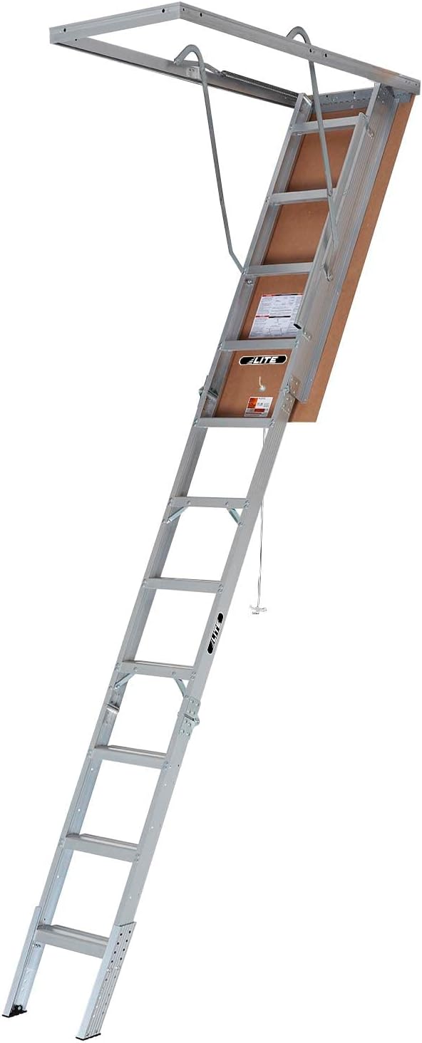 LITE Aluminum Attic Ladder w/Aluminum Frame, 375 lbs Capacity, 22 1/2” x 54", Type IAA, ALP2210