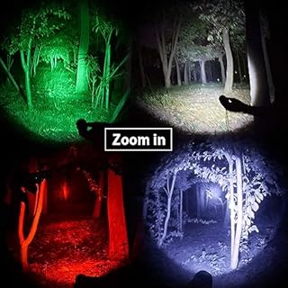 Odepro KL52Plus Zoomable Hunting Flashlight Kit with 4 Interchangeable Modules (Red, Green, White, IR850), Long Range Predator Light with Remote Pressure Switch, for Coyote, Hog, Varmint Hunting