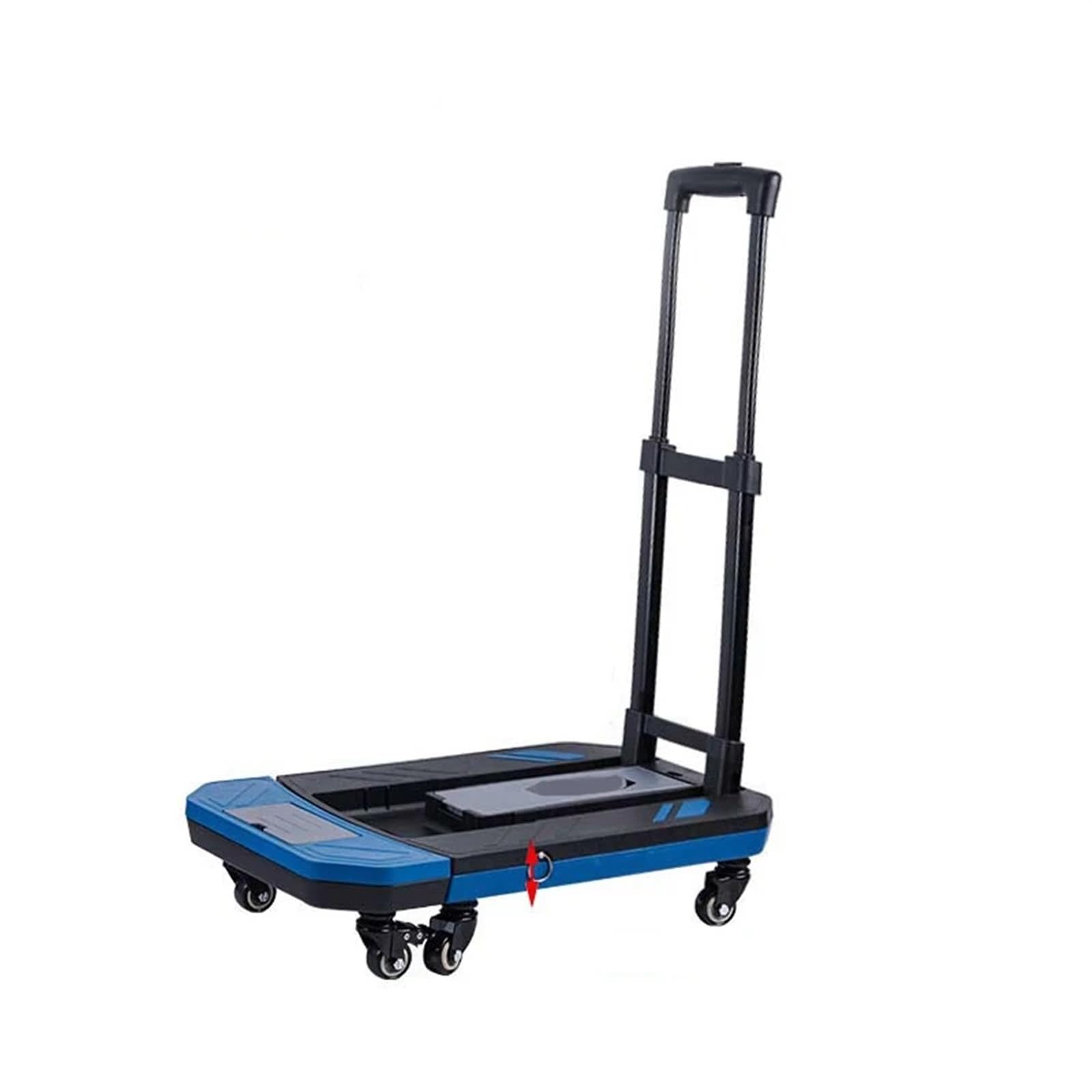 Faltbare Sackkarre mit 6 Rädern, zusammenklappbar, Sackkarre, schwarz, klein, leicht, tragbar, Teleskop, Rucksack, Gepäck, Reisen, Umzug, Einkaufen, zusammenklappbar, wandelbarer Handwagen