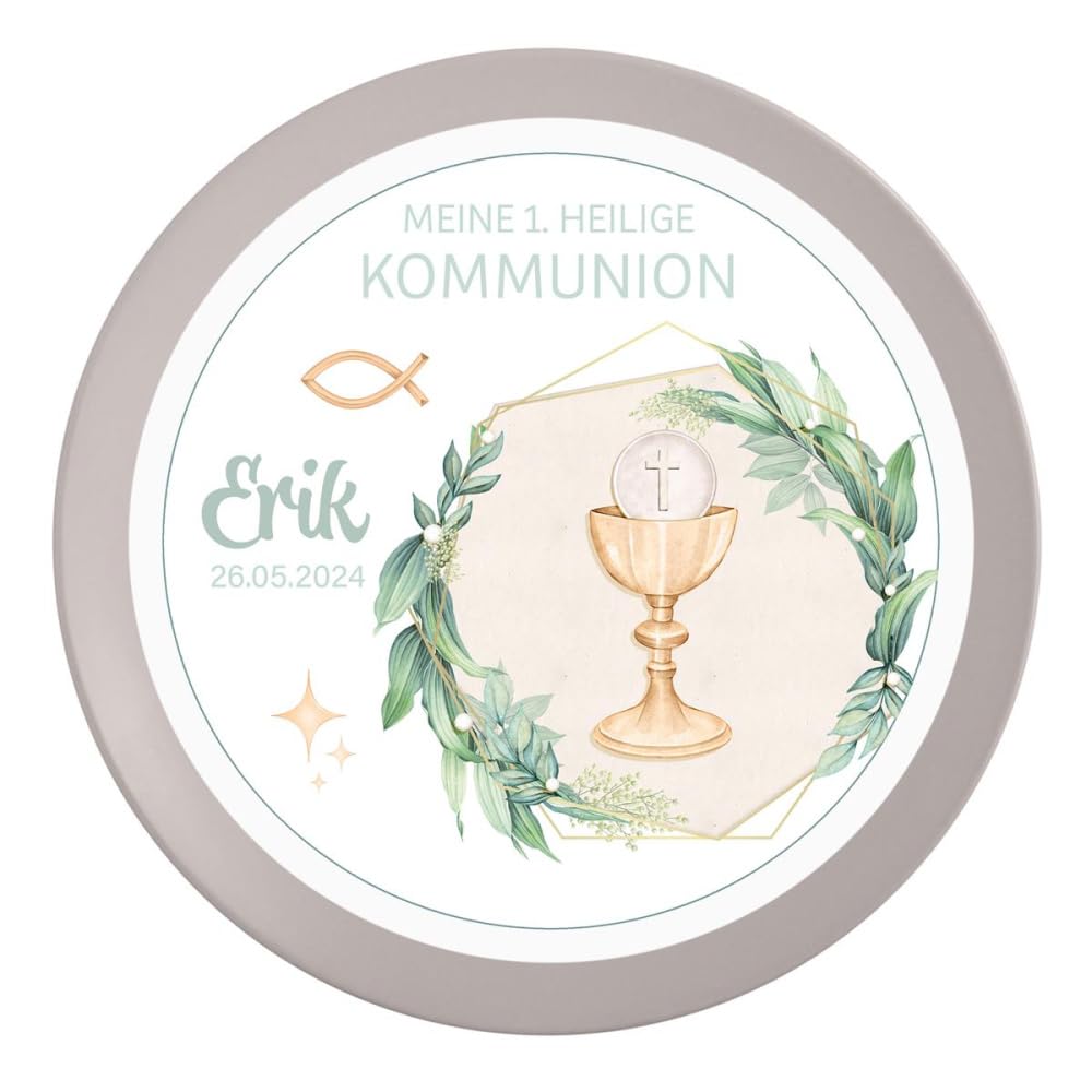 Tortenaufleger Kommunion Kelch #1 Name & Datum (20cm)