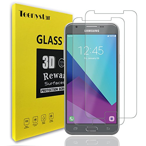 Galaxy J3 Emerge/J3 Prime/J3 2017/J3 Mission/J3 Luna Pro/Sol 2/Amp Prime 2/Express Prime 2 Tempered Glass Screen Protector, Teenystar 9H Hardness,Anti-Scratch,Anti-Fingerprint, for J3 2017 (j3 2017)