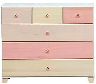 ハイチェスト タンス 6段 幅60cm ピンク系 日本製 木製 桐材