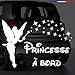 Sticker bébé à bord pour voiture Princesse à bord Etoile 20 cm Blanc - Anakiss