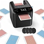 Automatic Card Dealer Machine- 3 Decks Capacity,with 4 Drawing Remotes,Adjustable for 1-12 Players,360° 180° Rotation, Supports Multiple Card Sizes Including Poker, Mahjong, Bridge, and Standard Cards