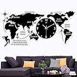 [Acryl-Weltkarten-Wanduhr-Kits] ----- Mit Uhrensatz. Pflegehinweis Mit einem Staubtuch reinigen.
