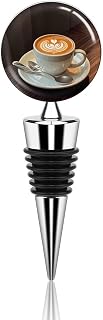 Wine Bottle Stoppers Zinc Alloy Wine Stoppers with Art Glass Design | Coffee Cups Reusable Beverage Corks Bottle Plugs for Weddings, Bars, Parties Wine Gift for Wine Lovers